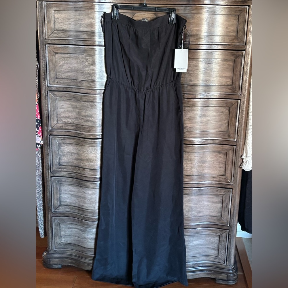Worth Black Sleeveless Wide-Leg Jumpsuit 100% Silk ‼️
